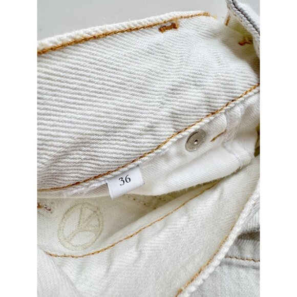 SANDRO Cyriaque White Embroidered Daisy Floral Wide Leg Jeans, Size 36/4/S - Picture 15 of 16